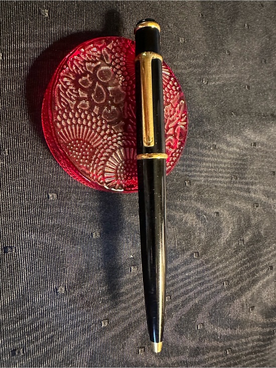 Cartier Other - Cartier Black and Gold Pen with Red Glass Dish Accent